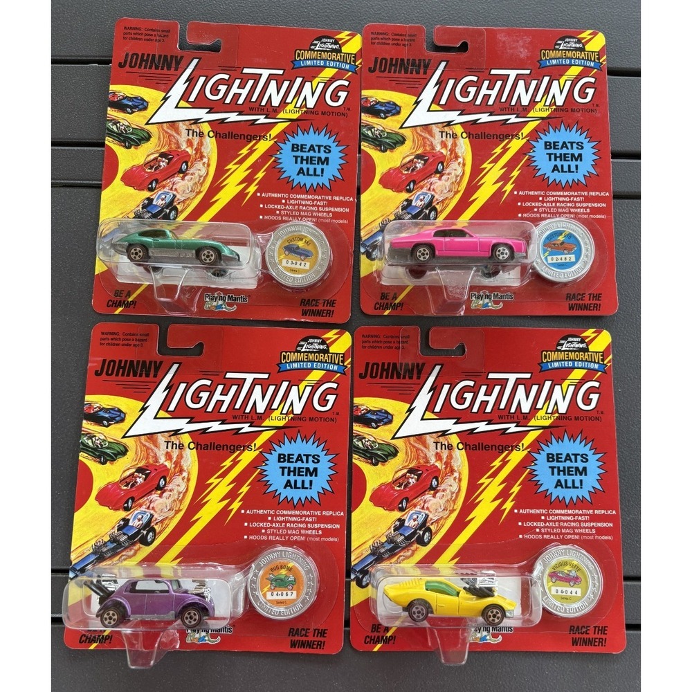 Set of 4 Johnny Lightning The Challengers Series Diecast Model Cars NOS Vintage